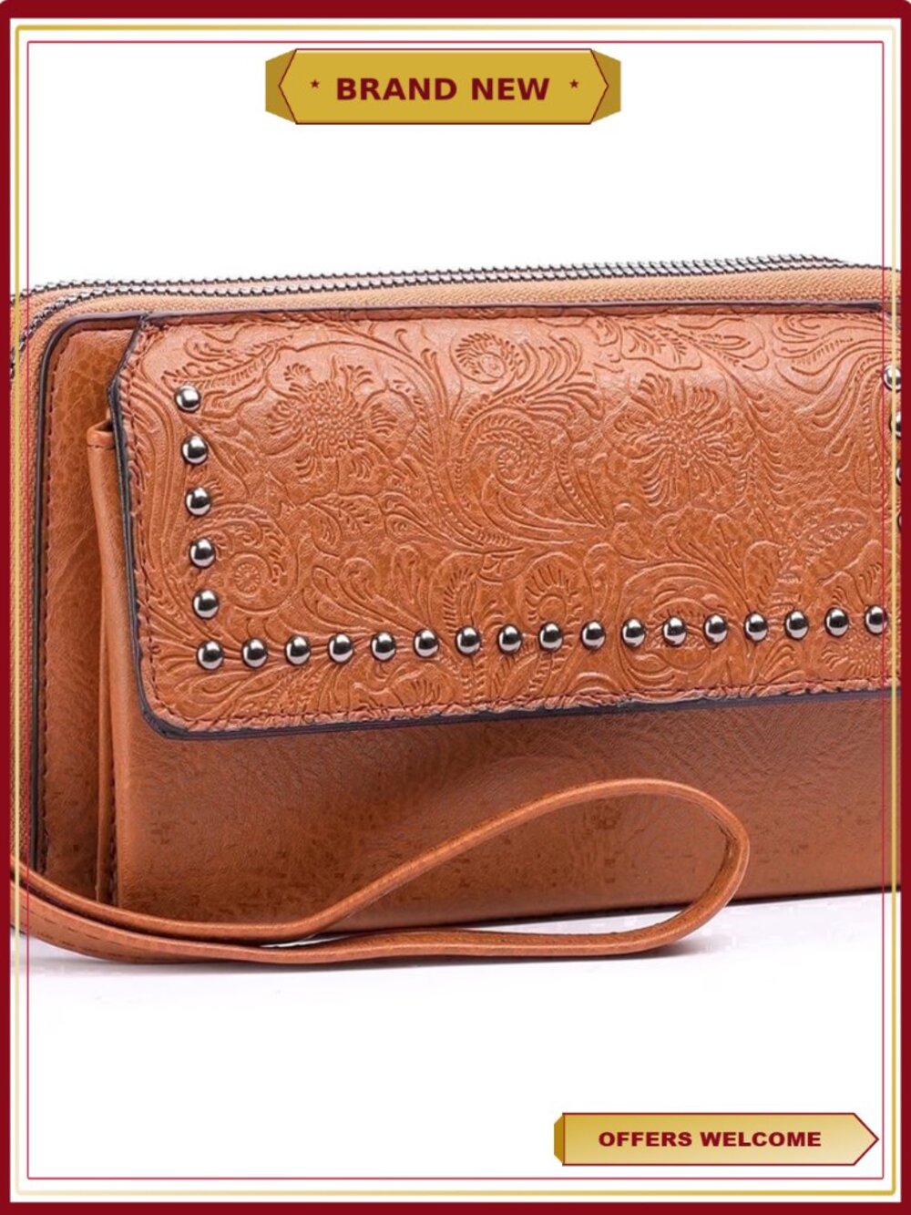 PU Leather RFID Blocking Crossbody Bag with Adjustable Strap